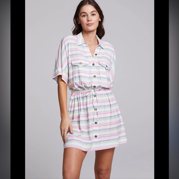 Chaser Carmela Positano Stripe Mini Dress - Picture 7 of 7